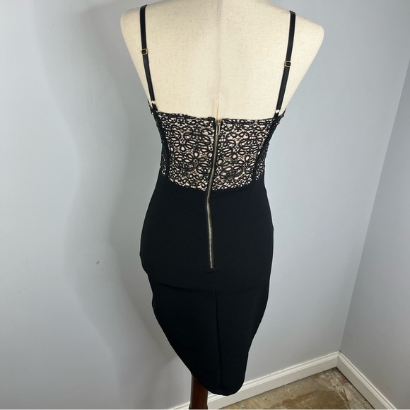 Mind Code Size Small Black Lace Corset Bodycon Dress NN13 - Picture 6 of 8